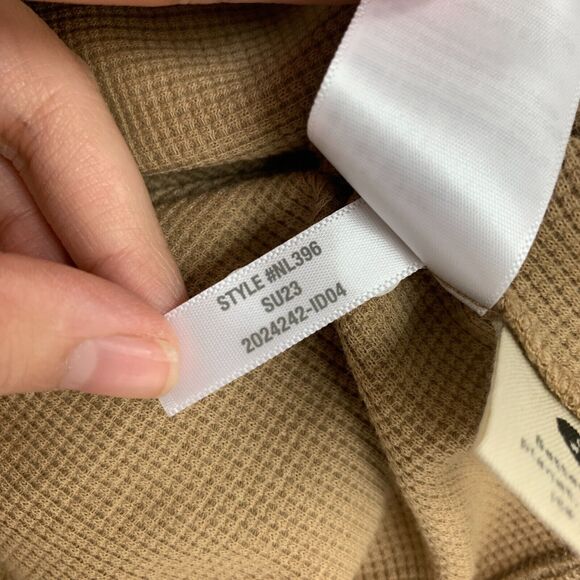 Madewell Crewneck Crop Tank Womens XL Extra Large Seed Khaki Waffle Knit Fitted - Picture 12 of 15